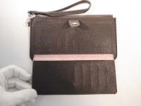 ストラップ付き長財布 ダークブラウン 124