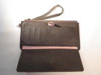 ストラップ付き長財布 ダークブラウン 134