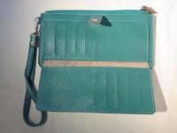 ストラップ付き長財布 ターコイズブルー 384