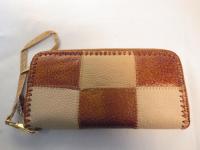 ストラップ付きラウンドファスナー長財布 パッチワーク A 191