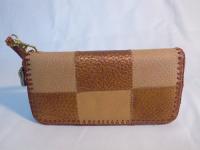 ストラップ付きラウンドファスナー長財布 パッチワーク A 458