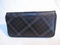 ラウンドファスナー長財布 ブラウンチェック 467