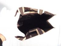 トートバック　バイカラー　ブラウン　 184