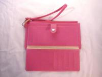 ストラップ付き長財布 ピンク 597